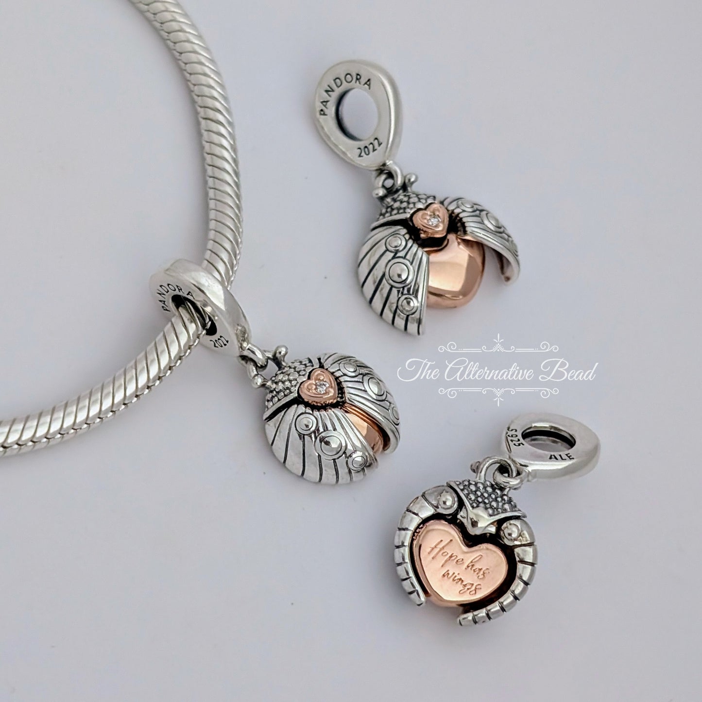 Pandora Ladybird Heart Two Tone Club 2022 Dangle silver; rose-gold sterling-silver; rose-gold Dangle by The Alternative Bead. Your official Pandora Retailer from Germany