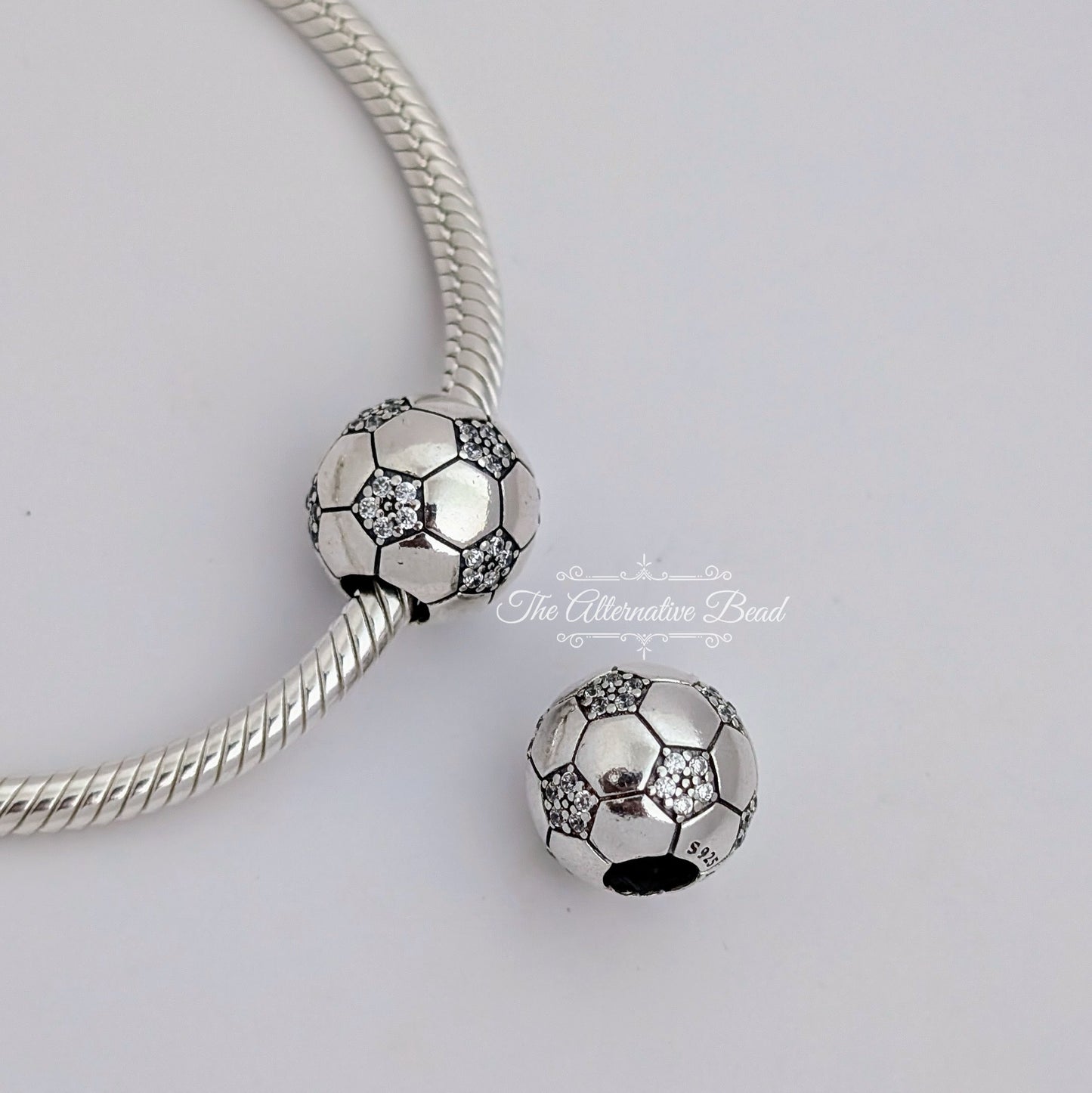 Pandora Sparkling Football Charm silver sterling-silver Bead by The Alternative Bead. Your official Pandora Retailer from Germany