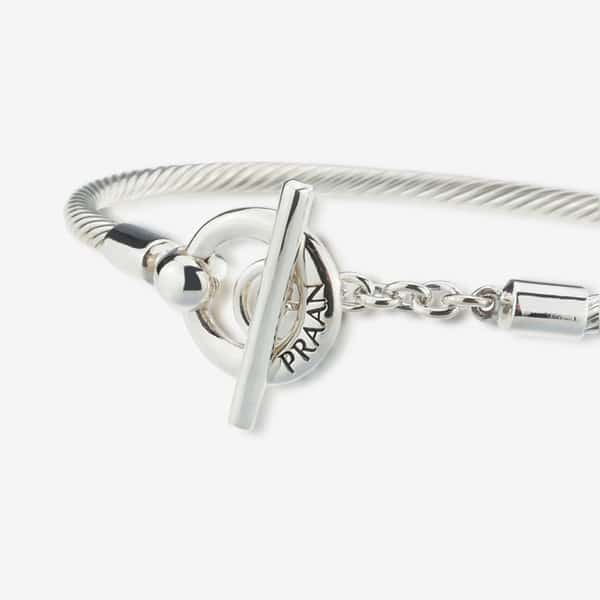 Praan PRAAN Closed Cable T-Bar Bracelet silver sterling-silver Bracelet by The Alternative Bead. Your official Praan Retailer from Germany