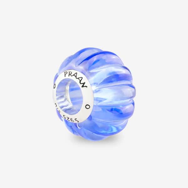Praan Pablo Crystal Craved Charm blue crystal Bead by The Alternative Bead. Your official Praan Retailer from Germany