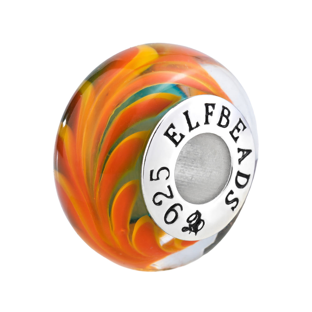 Elfbeads Phoenix Feather Sprout (G230910) glass Charm - The Alternative Bead official German Retailer. Buy 4 get 5 - free DHL Shipping for all orders above 150€