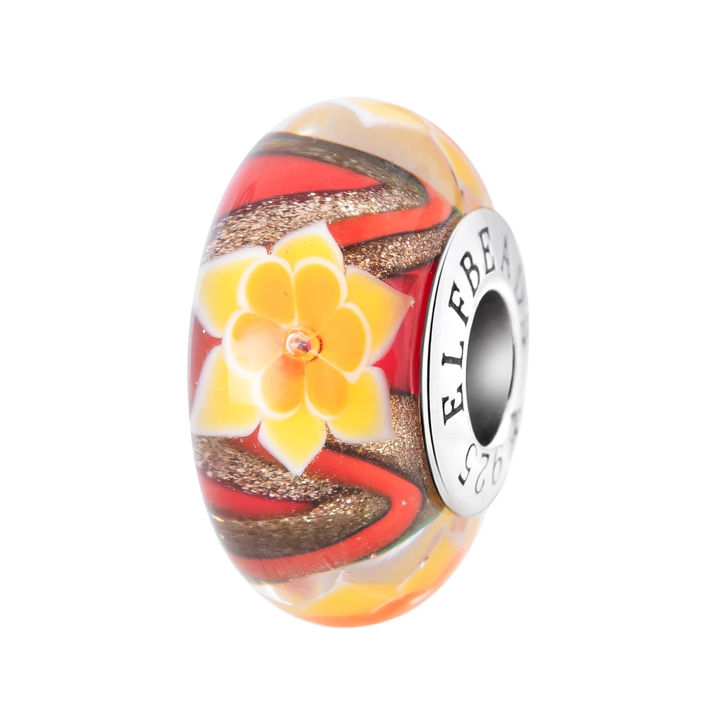 Elfbeads Phoenix Lotus Dance silver glass Bead by The Alternative Bead. Your official Elfbeads Retailer from Germany