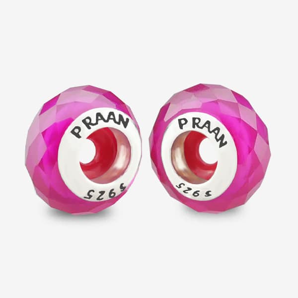 Praan Pink Ruby Synthetic Stopper Charms pink synthetic Stopper by The Alternative Bead. Your official Praan Retailer from Germany