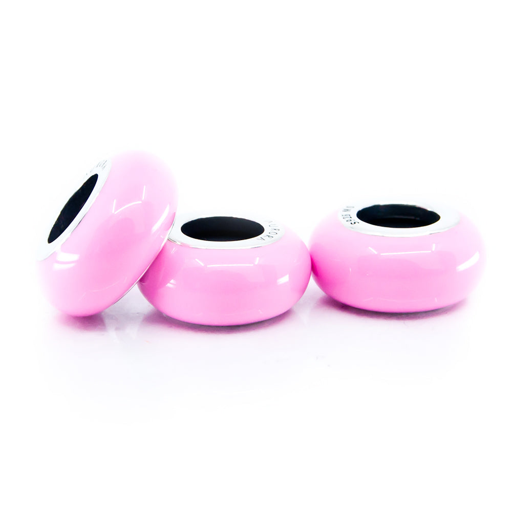 Aurora Charm Pink Universal Enamel Stopper pink sterling-silver; enamel Stopper by The Alternative Bead. Your official Aurora Charm Retailer from Germany