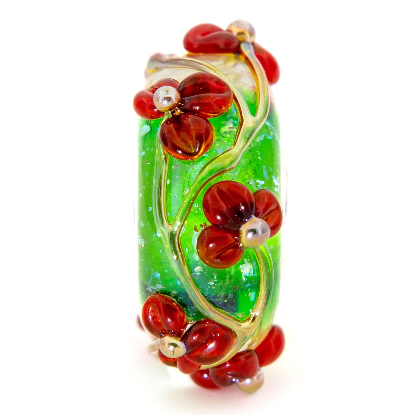 Elfbeads Poinsettia Flowertwig glass Charm - The Alternative Bead official German Retailer. Buy 4 get 5 - free DHL Shipping for all orders above 150€