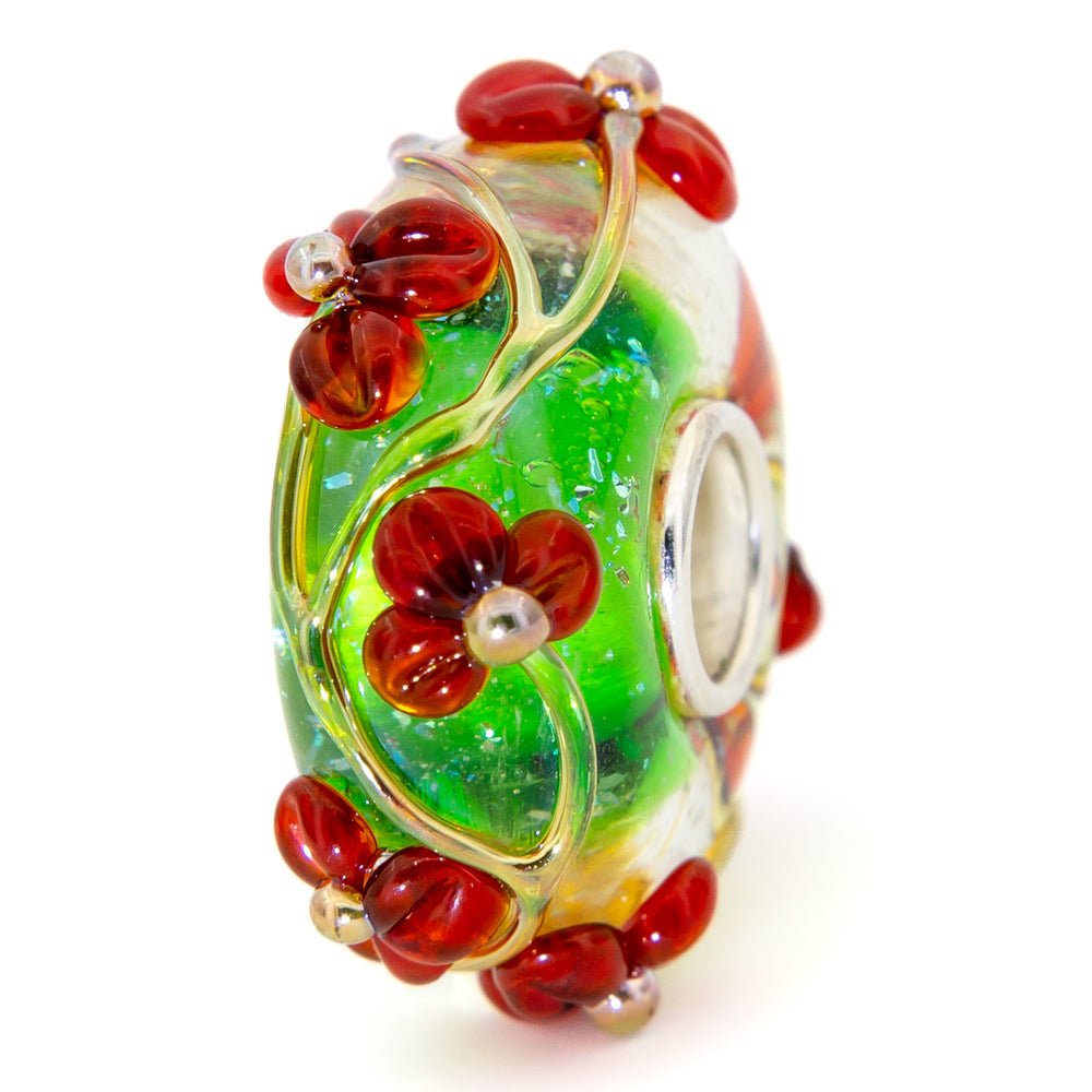Elfbeads Poinsettia Flowertwig glass Charm - The Alternative Bead official German Retailer. Buy 4 get 5 - free DHL Shipping for all orders above 150€