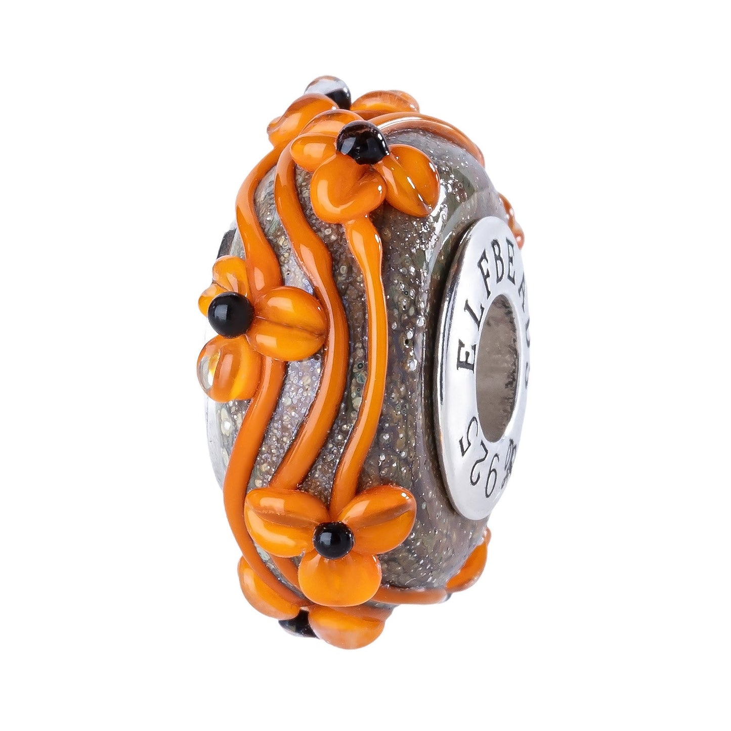 Elfbeads Pumpkin Allure Flowertwig glass Bead by The Alternative Bead. Your official Elfbeads Retailer from Germany