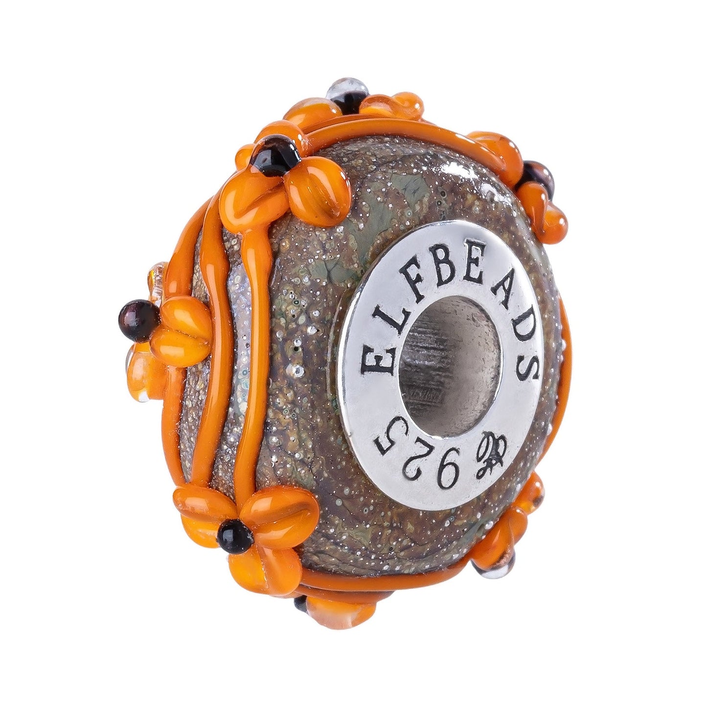 Elfbeads Pumpkin Allure Flowertwig glass Bead by The Alternative Bead. Your official Elfbeads Retailer from Germany