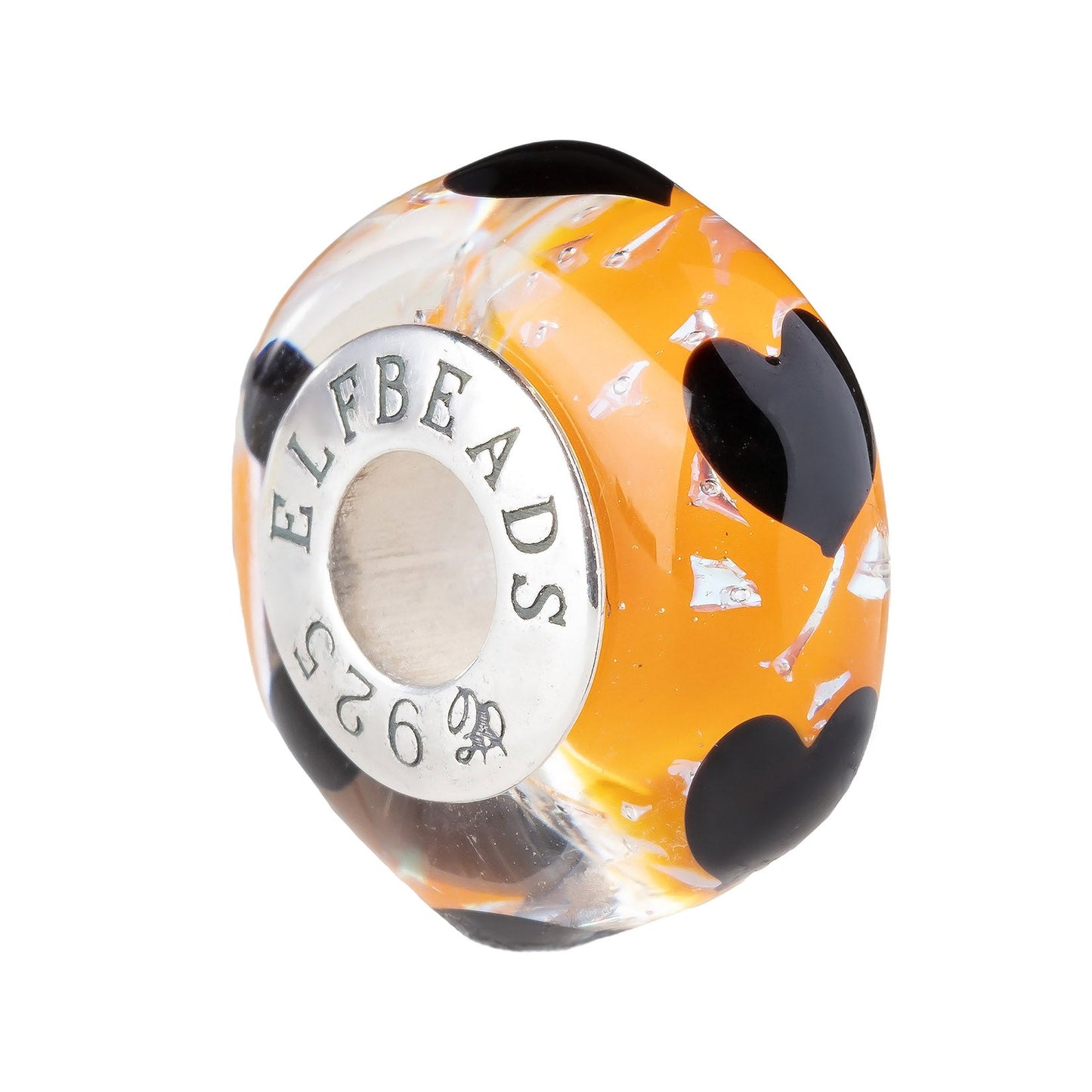Elfbeads Pumpkin Black Hearts (G230807) glass Charm - The Alternative Bead official German Retailer. Buy 4 get 5 - free DHL Shipping for all orders above 150€