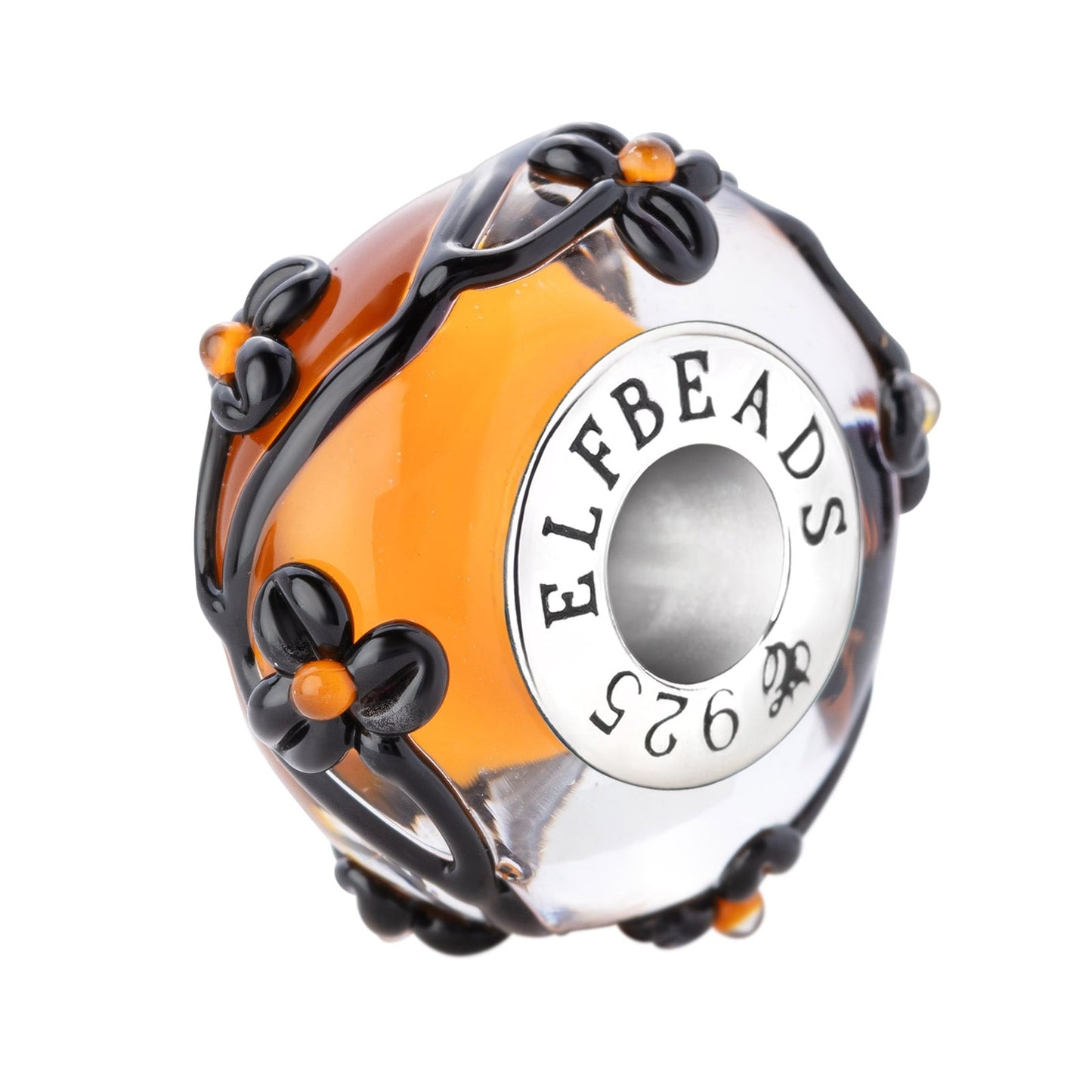 Elfbeads Pumpkin Delight Flowertwig glass Bead by The Alternative Bead. Your official Elfbeads Retailer from Germany