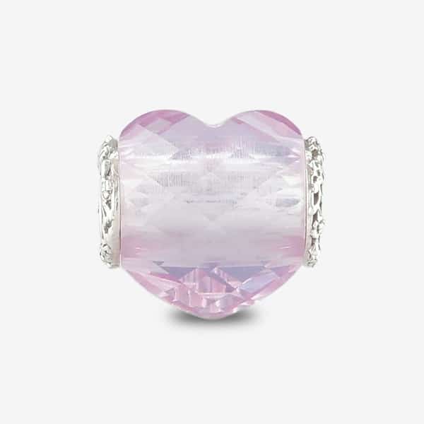 Praan Queen Heart Charm pink crystal Bead by The Alternative Bead. Your official Praan Retailer from Germany