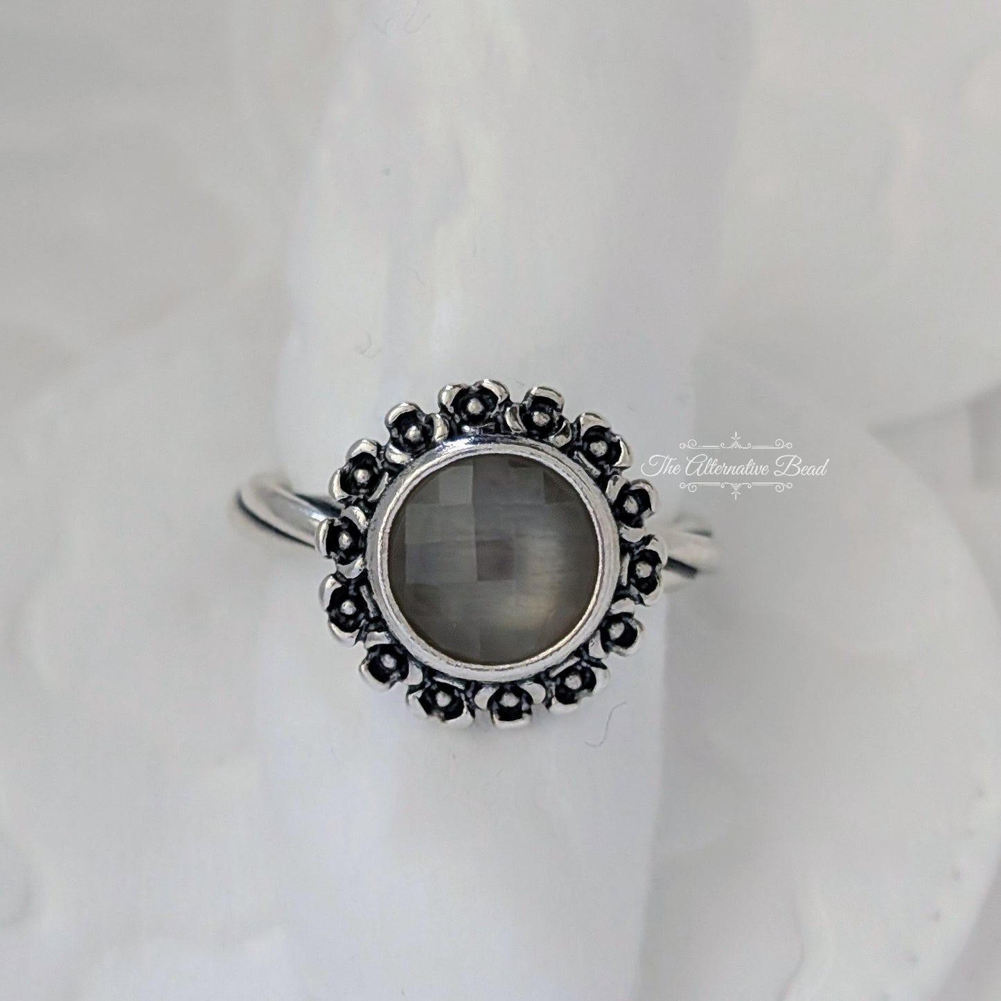 Pandora Grey Moonstone and Silver Ring gray sterling-silver Ring by The Alternative Bead. Your official Pandora Retailer from Germany