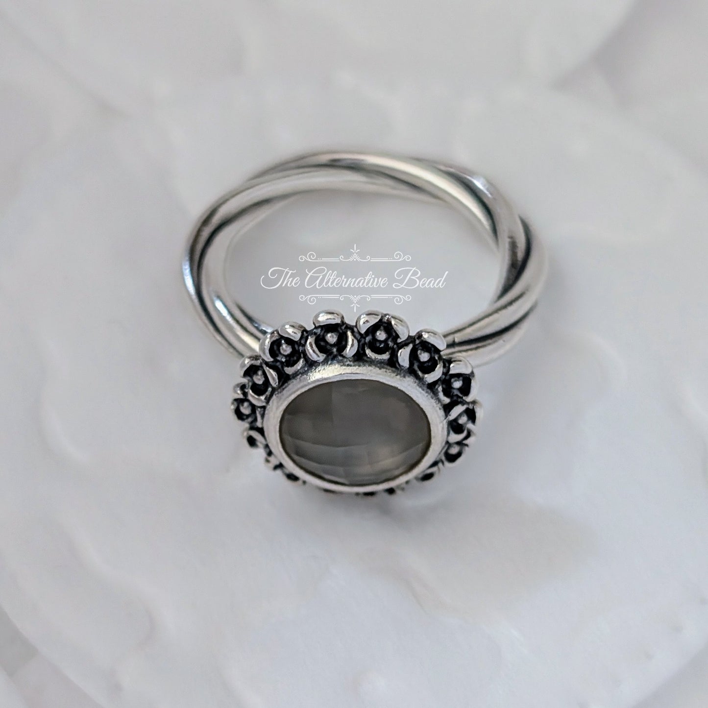 Pandora Grey Moonstone and Silver Ring gray sterling-silver Ring by The Alternative Bead. Your official Pandora Retailer from Germany