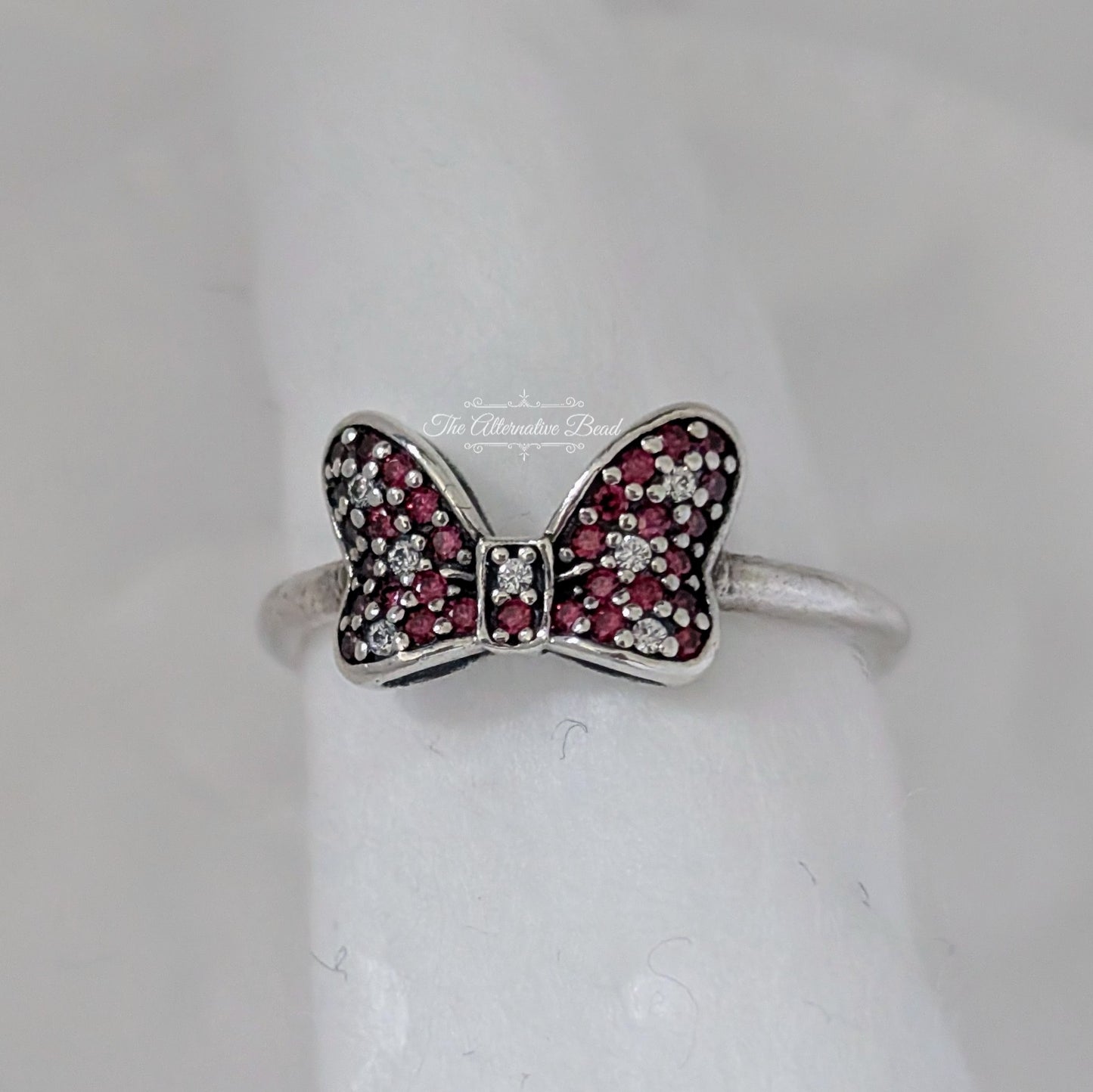 Disney x Pandora Minnie Mouse Sparkling Bow Ring pink sterling-silver Ring by The Alternative Bead. Your official Disney x Pandora Retailer from Germany