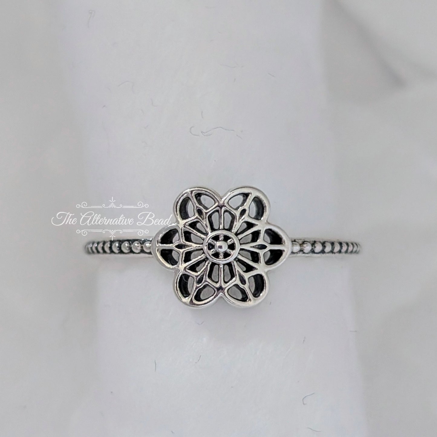 Pandora Floral Laisy Lace Silver Ring (190992) sterling-silver Ring by The Alternative Bead. Your Jewelry Retailer from Germany