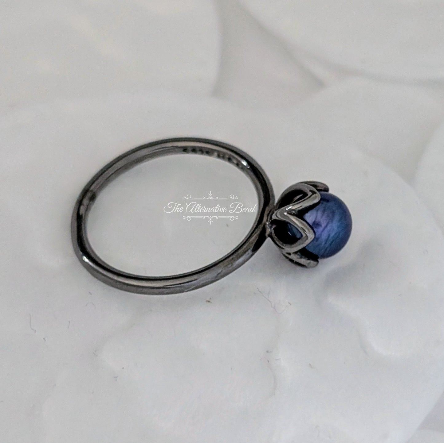 Pandora Black Rhodium Cultured Elegance Ring blue sterling-silver Ring by The Alternative Bead. Your official Pandora Retailer from Germany