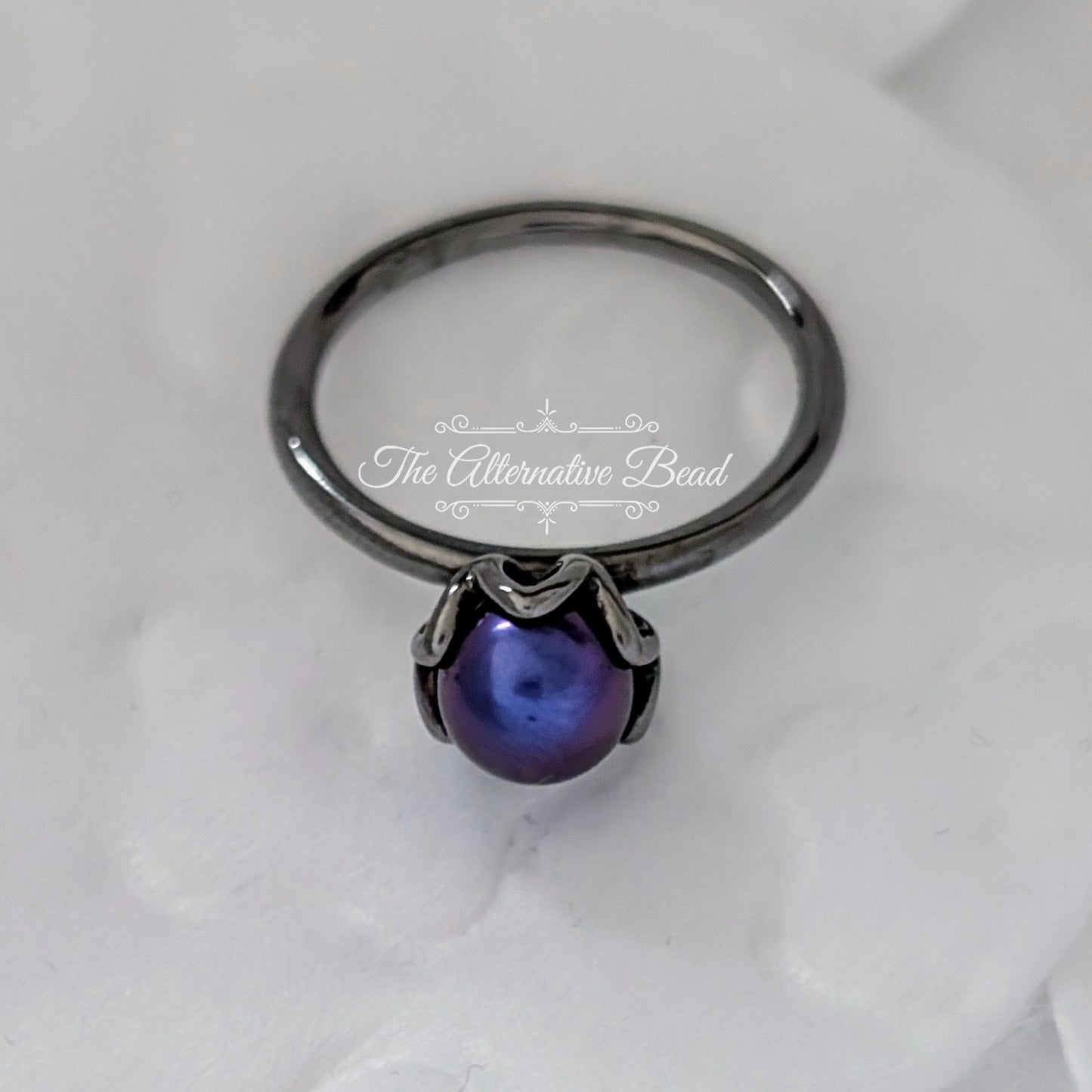 Pandora Black Rhodium Cultured Elegance Ring blue sterling-silver Ring by The Alternative Bead. Your official Pandora Retailer from Germany