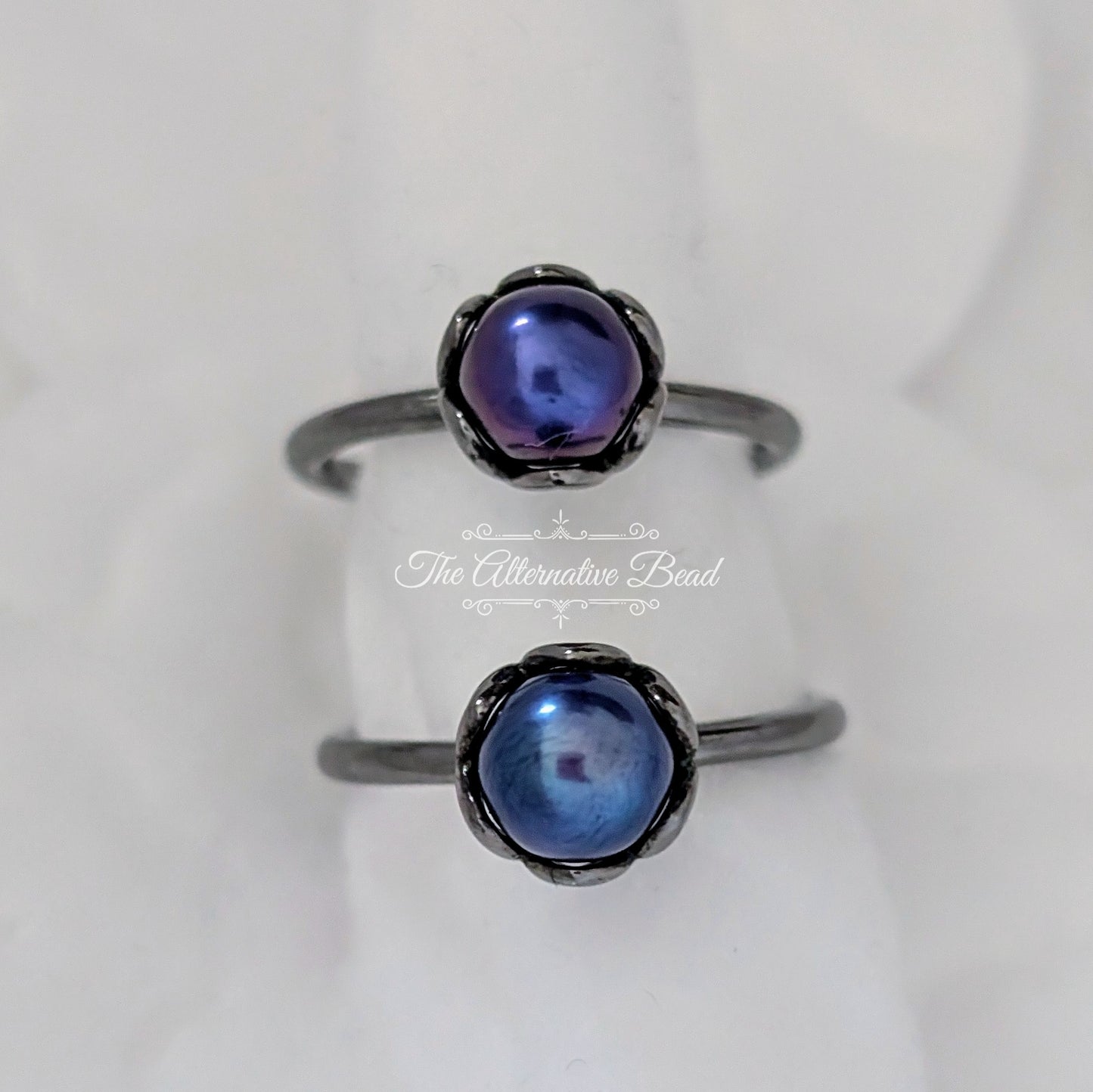 Pandora Black Rhodium Cultured Elegance Ring blue sterling-silver Ring by The Alternative Bead. Your official Pandora Retailer from Germany