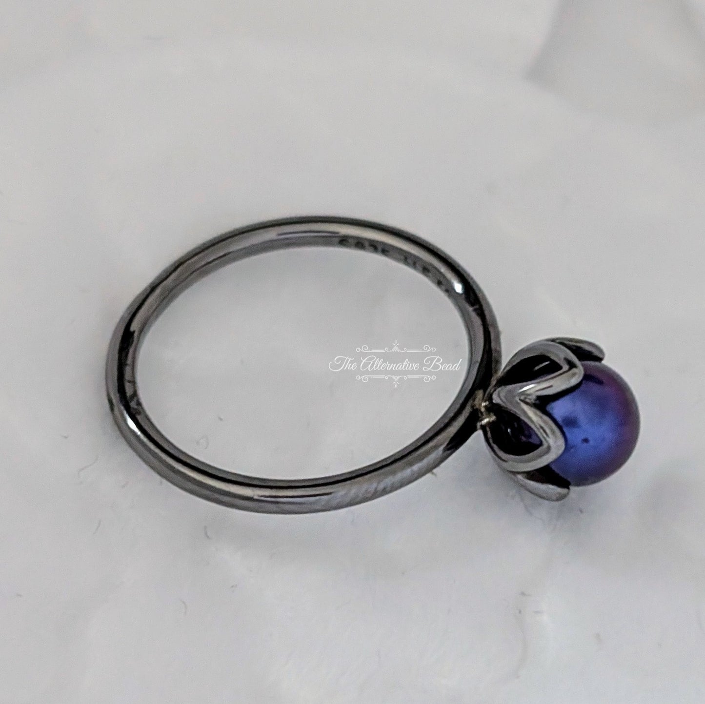 Pandora Black Rhodium Cultured Elegance Ring blue sterling-silver Ring by The Alternative Bead. Your official Pandora Retailer from Germany