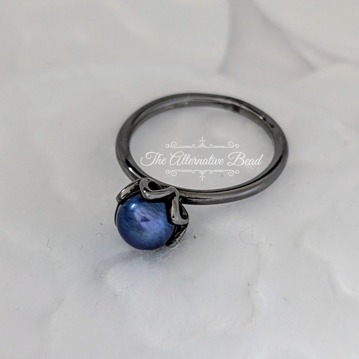 Pandora Black Rhodium Cultured Elegance Ring blue sterling-silver Ring by The Alternative Bead. Your official Pandora Retailer from Germany