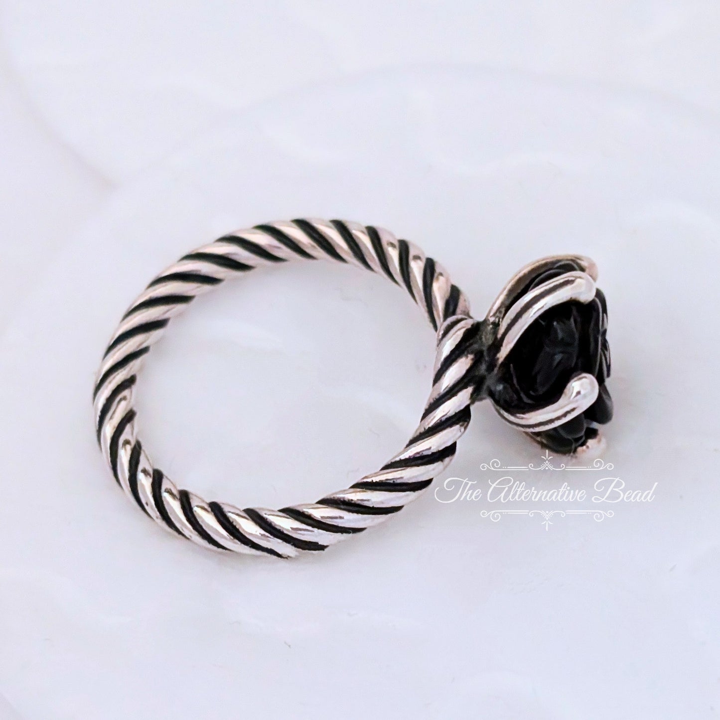 Pandora Onyx Rose Ring black sterling-silver Ring by The Alternative Bead. Your official Pandora Retailer from Germany