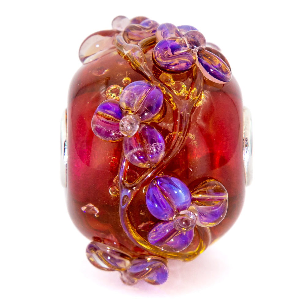 Elfbeads Raspberry World Flowertwig (G211103) glass Charm - The Alternative Bead official German Retailer. Buy 4 get 5 - free DHL Shipping for all orders above 150€