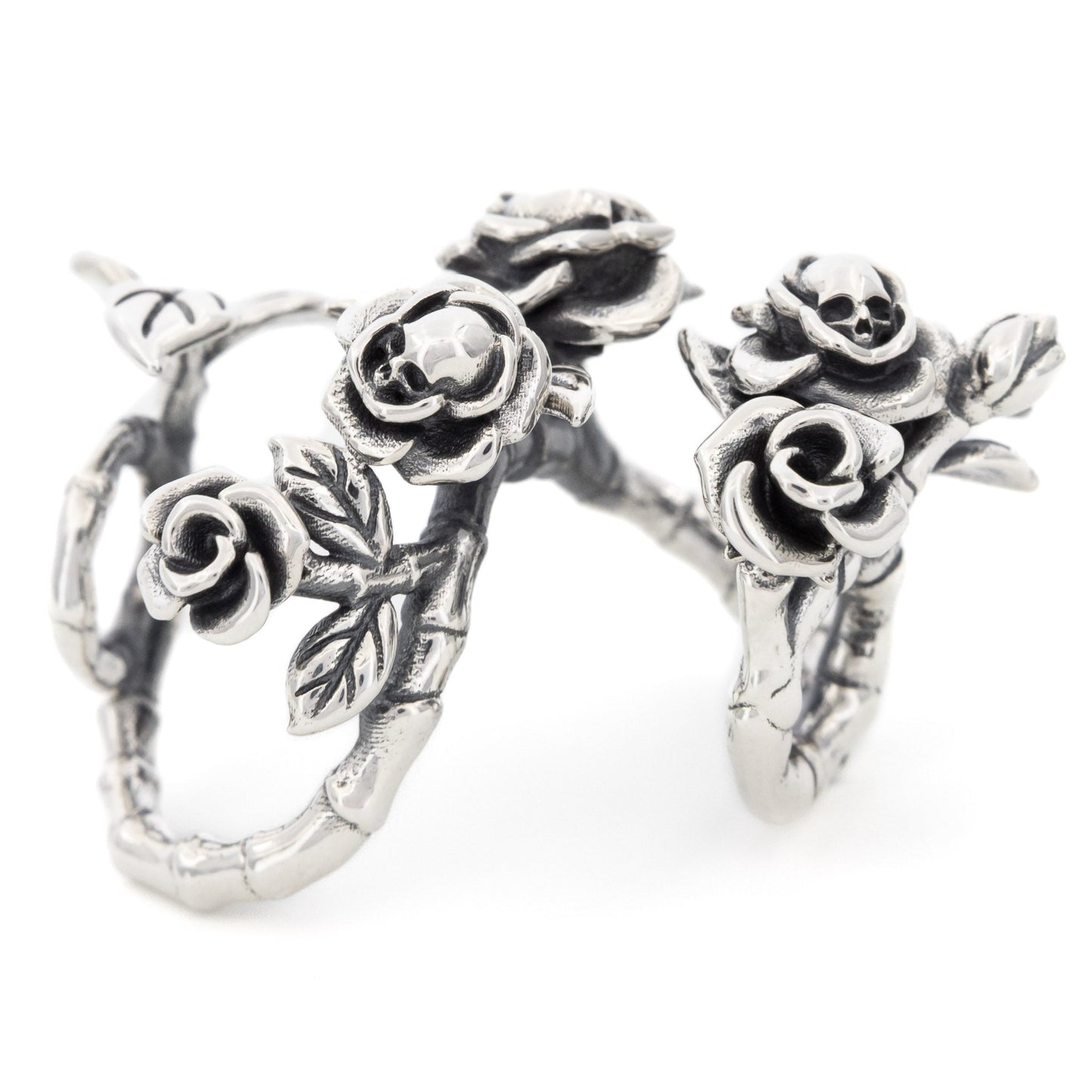 Elfbeads Rose Skull Flowerhugs (S221002) silver sterling-silver Charm - The Alternative Bead official German Retailer. Buy 4 get 5 - free DHL Shipping for all orders above 150€