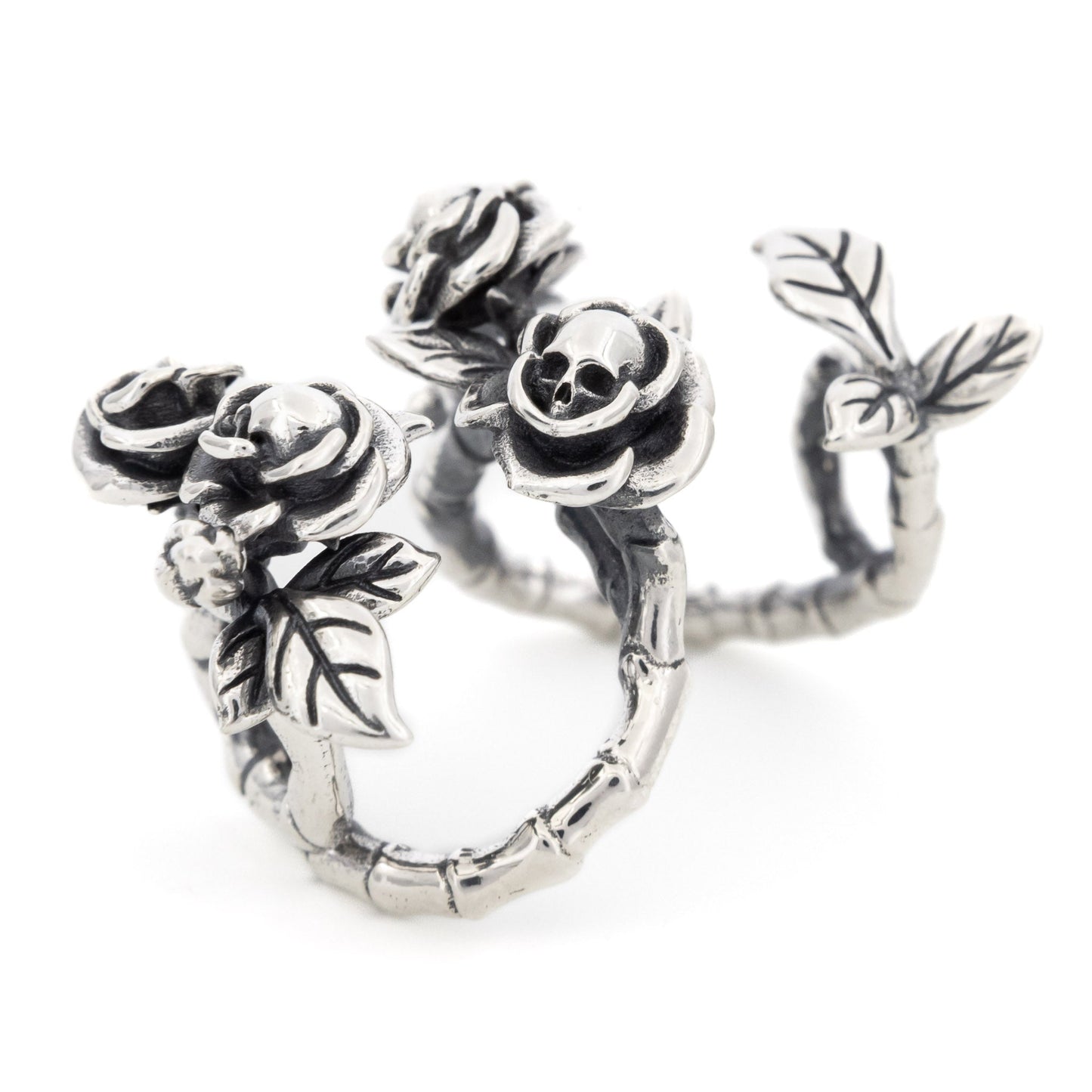Elfbeads Rose Skull Flowerhugs (S221002) silver sterling-silver Charm - The Alternative Bead official German Retailer. Buy 4 get 5 - free DHL Shipping for all orders above 150€