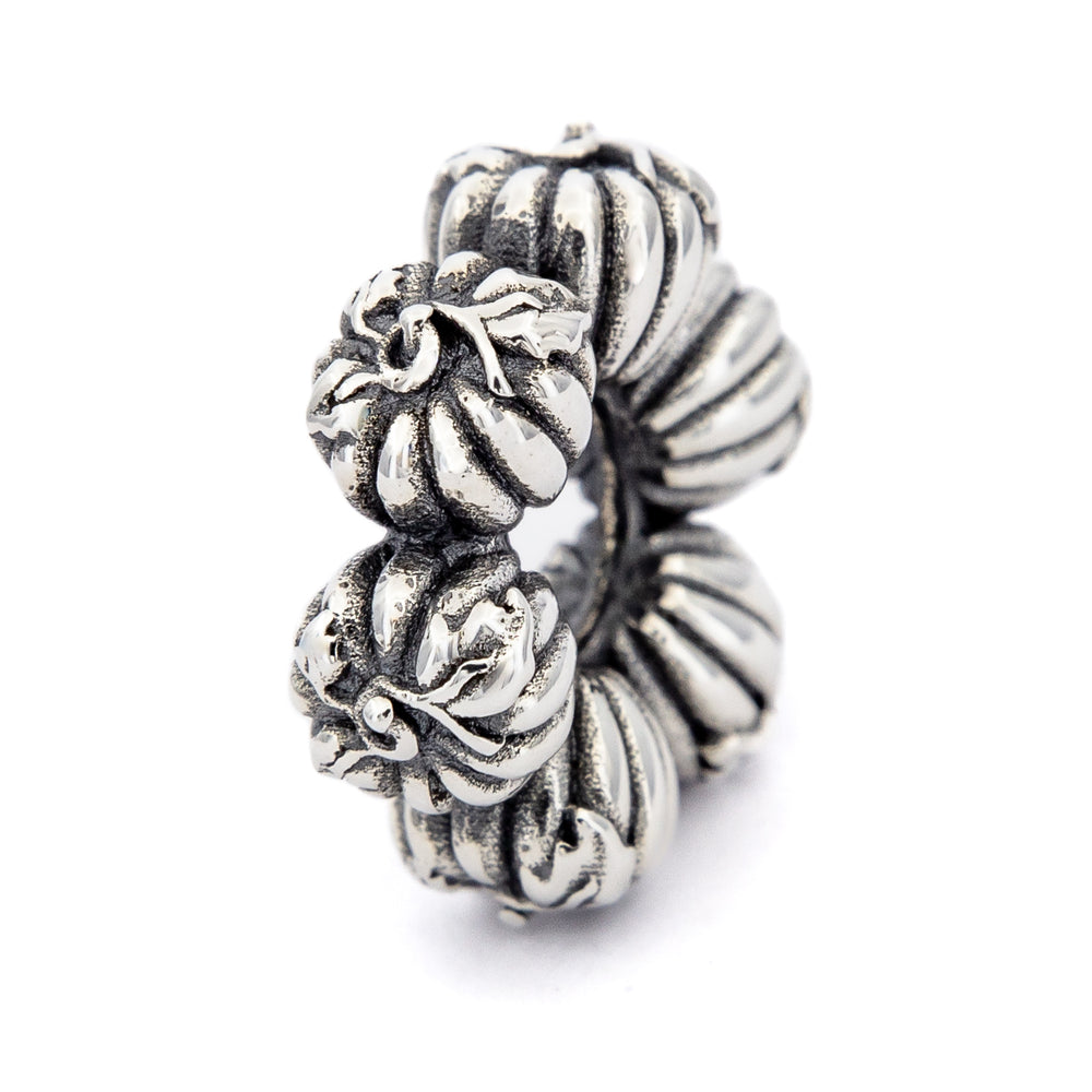 Elfbeads Row of Pumpkins (0) silver sterling-silver Spacer - The Alternative Bead official German Retailer. Buy 4 get 5 - free DHL Shipping for all orders above 150€