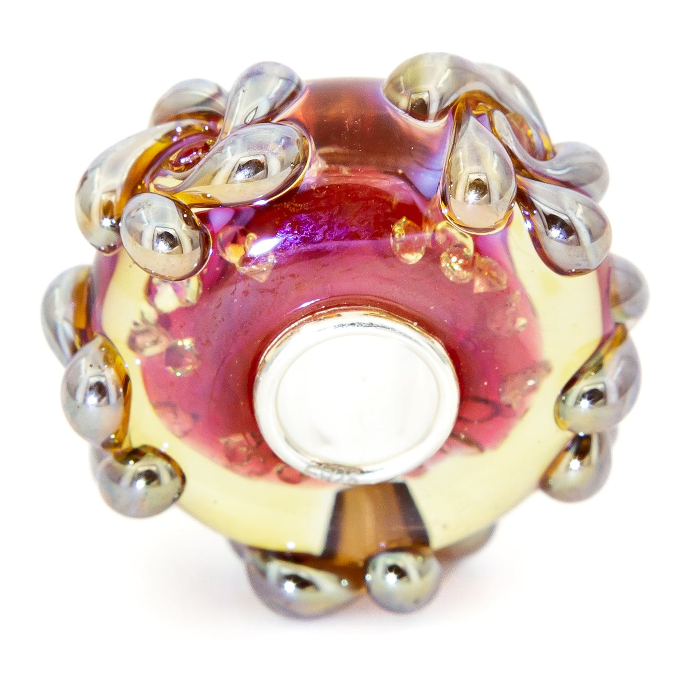 Elfbeads Ruby Gold Roses (G220413) glass Charm - The Alternative Bead official German Retailer. Buy 4 get 5 - free DHL Shipping for all orders above 150€