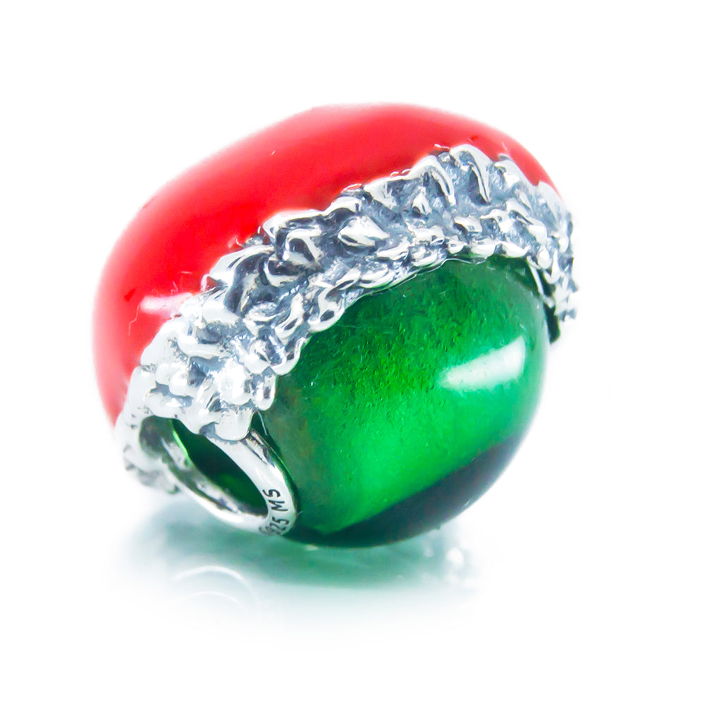 Aurora Charm Santas Red Hat Glass Bead silver; red; green sterling-silver; enamel; glass Bead by The Alternative Bead. Your official Aurora Charm Retailer from Germany