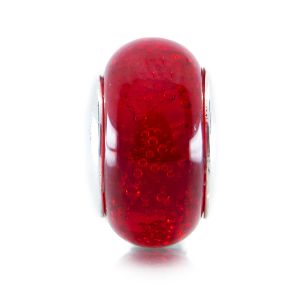 Aurora Charm Scarlet Heart Sparkles Murano Glass Charm red glass Bead by The Alternative Bead. Your official Aurora Charm Retailer from Germany
