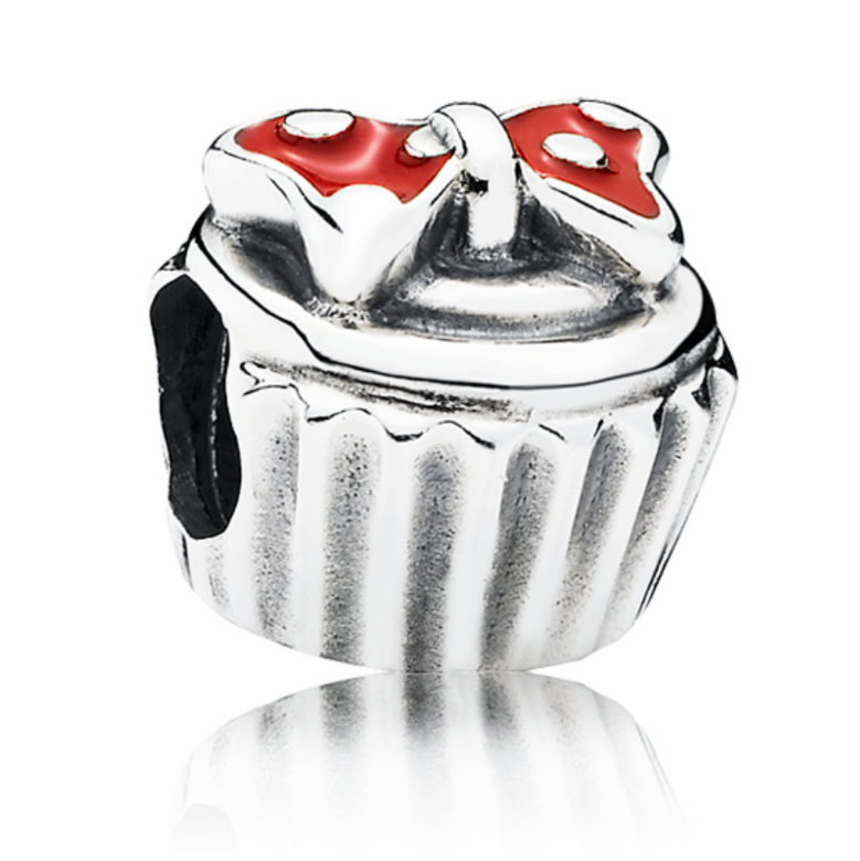 Disney x Pandora Minnie Cupcake Charm silver; red sterling-silver; enamel Bead by The Alternative Bead. Your Jewelry Retailer from Germany