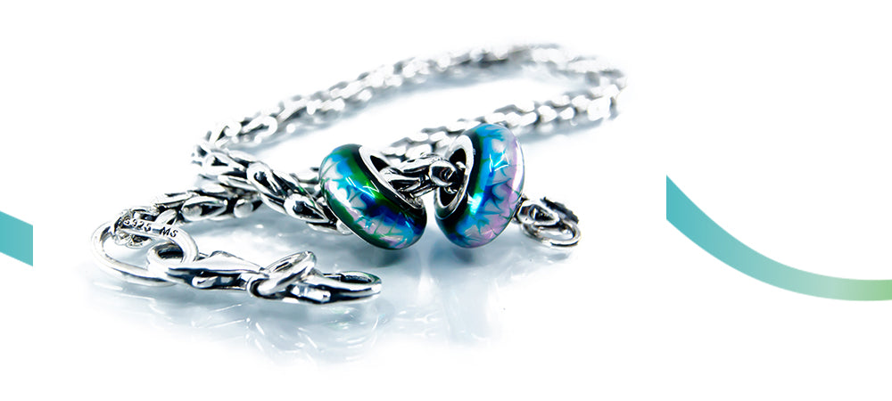 Aurora Charm Aurora Lights Special Edition Stopper silver; green; blue; multicolor sterling-silver; glass Stopper by The Alternative Bead. Your official Aurora Charm Retailer from Germany