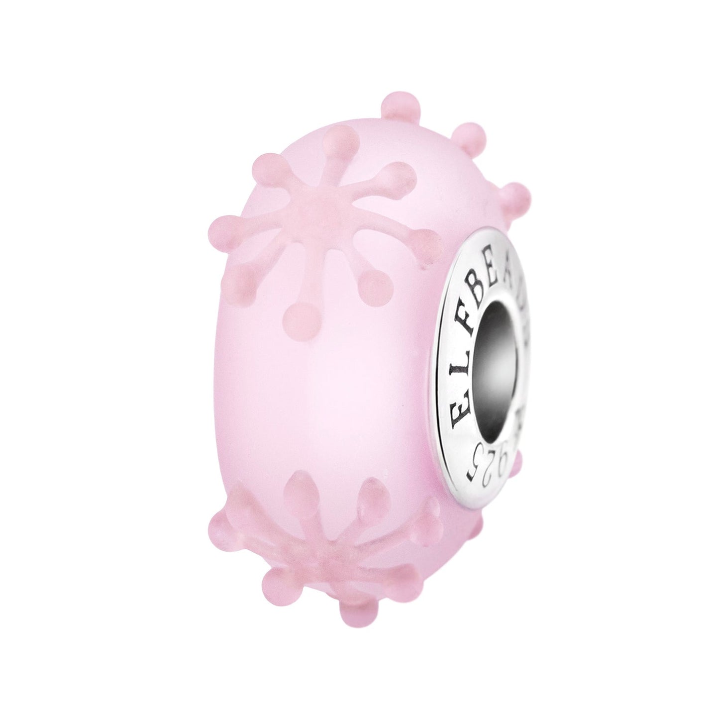 Elfbeads Snowflake Blossom Frost silver; pink glass Bead by The Alternative Bead. Your official Elfbeads Retailer from Germany