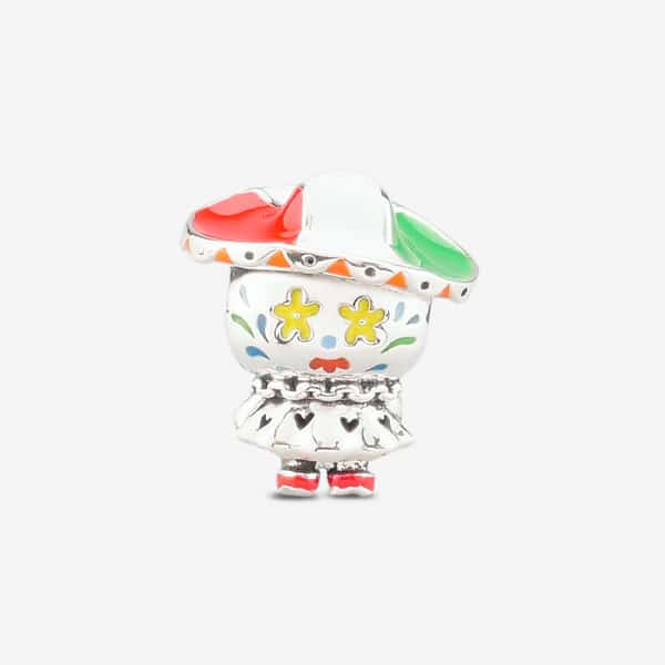 Praan Mexican Sugar Calavera Silver Charm multicolor sterling-silver Bead by The Alternative Bead. Your official Praan Retailer from Germany