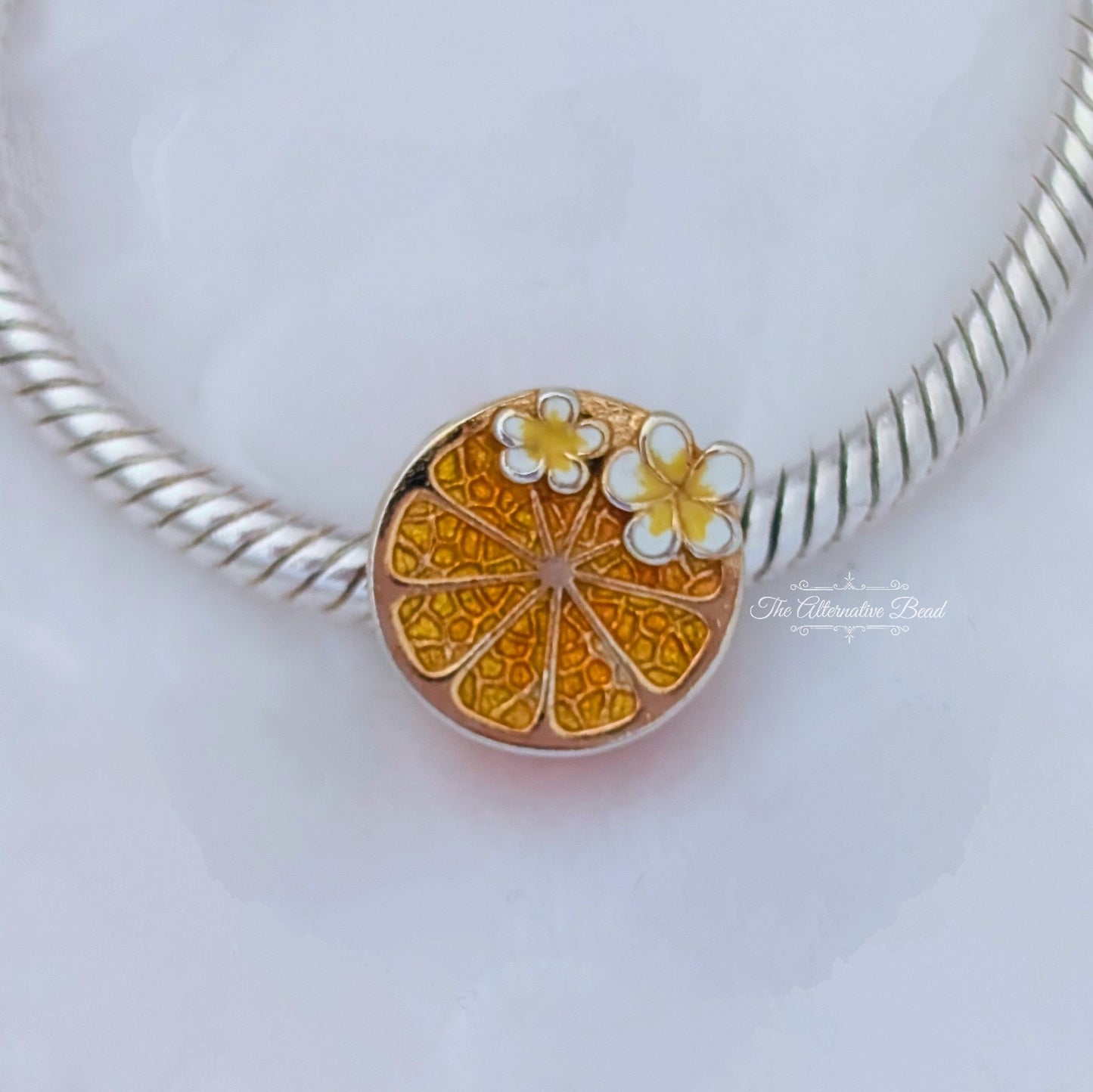 Orange & Flowers Charm