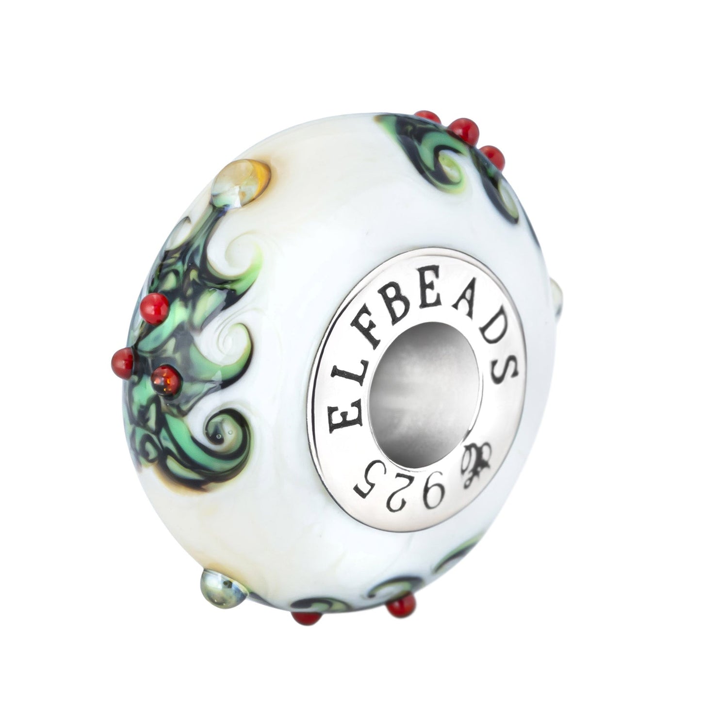 Elfbeads The Favorite Tree of Christmas (G241034) silver and white glass Charm - The Alternative Bead official German Retailer. Buy 4 get 5 - free DHL Shipping for all orders above 150€