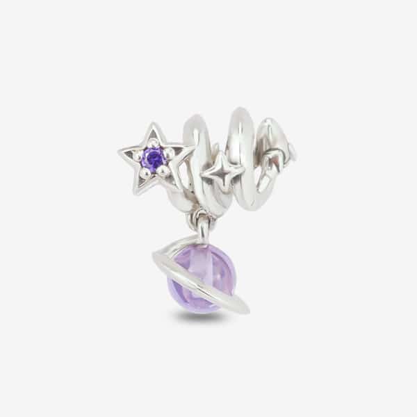Praan Universe star charm silver and purple sterling-silver Bead by The Alternative Bead. Your official Praan Retailer from Germany