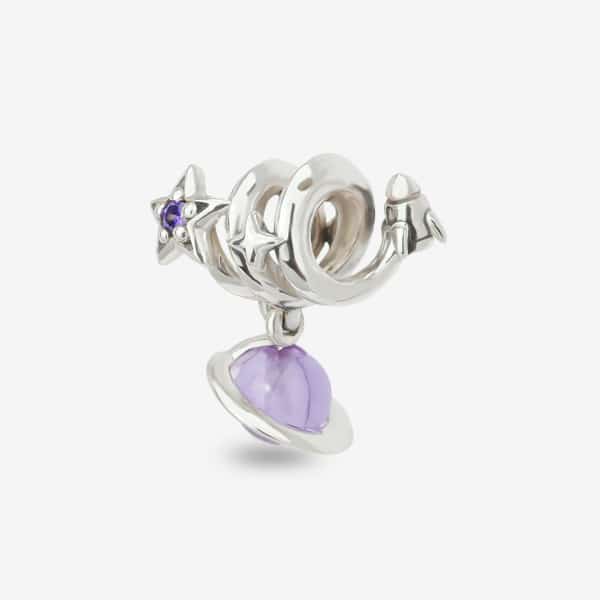 Praan Universe star charm silver and purple sterling-silver Bead by The Alternative Bead. Your official Praan Retailer from Germany