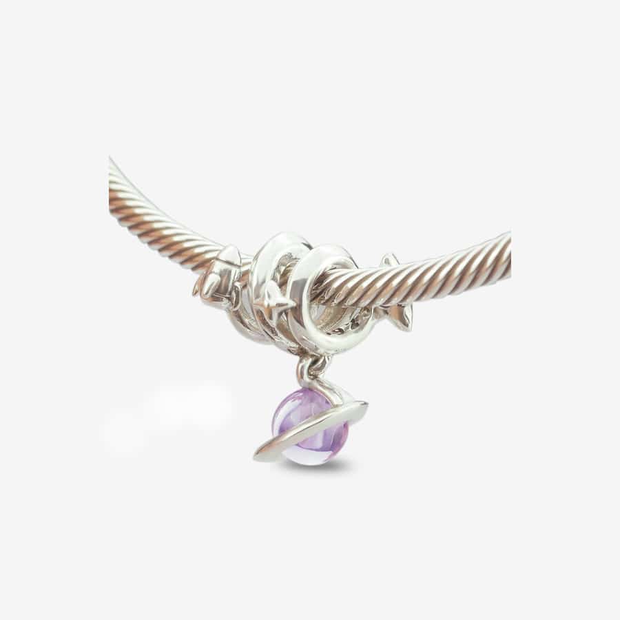 Praan Universe star charm silver and purple sterling-silver Bead by The Alternative Bead. Your official Praan Retailer from Germany