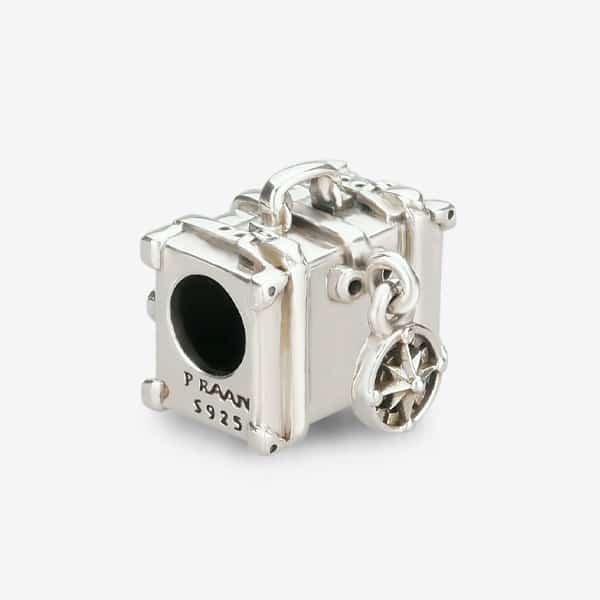 Praan Vintage Suitcase Charm silver sterling-silver Bead by The Alternative Bead. Your official Praan Retailer from Germany