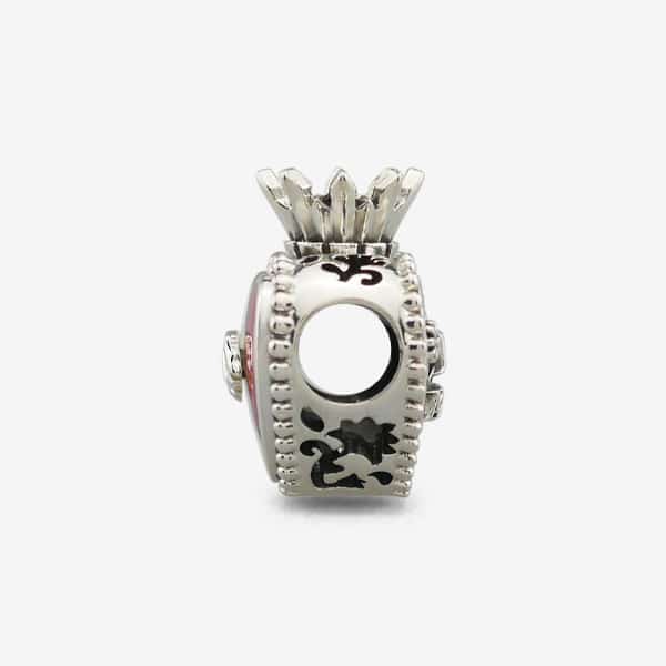 Praan Viva Mexico Crown Heart Charm silver and green and white and red sterling-silver and enamel Bead by The Alternative Bead. Your official Praan Retailer from Germany