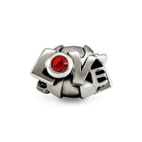 OHM Beads Love Letter Red (Retired) (WHD06307) sterling-silver Bead The Alternative Bead