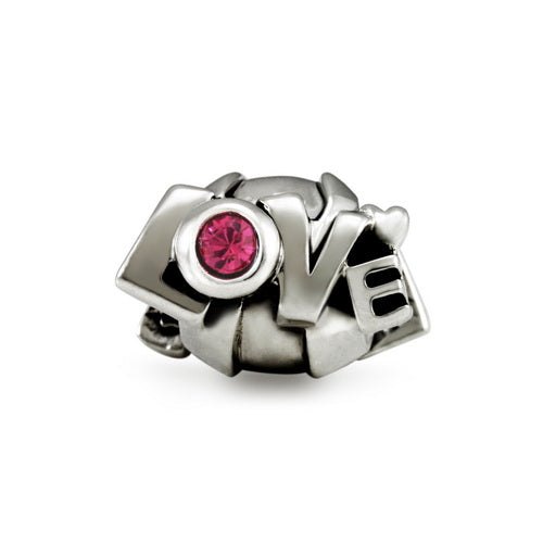 OHM Beads Love Letter Pink (Retired) sterling-silver Bead The Alternative Bead