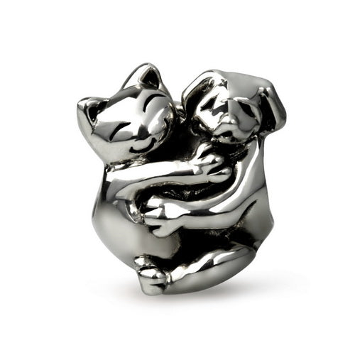 OHM Beads Cat & Dog (Retired) (WHF074) sterling-silver Bead The Alternative Bead