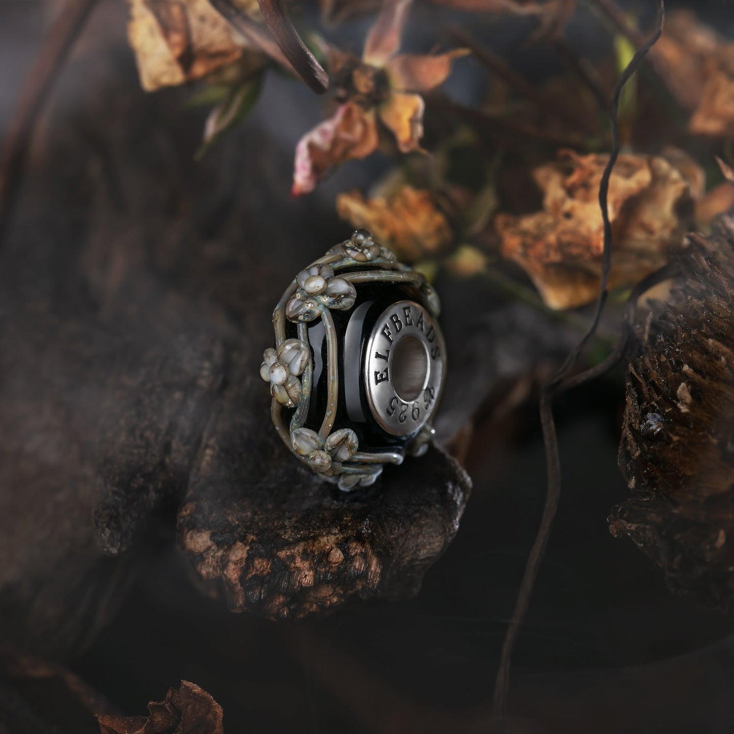 Elfbeads Wilted Beauty Flowertwig (G230816) glass Charm - The Alternative Bead official German Retailer. Buy 4 get 5 - free DHL Shipping for all orders above 150€