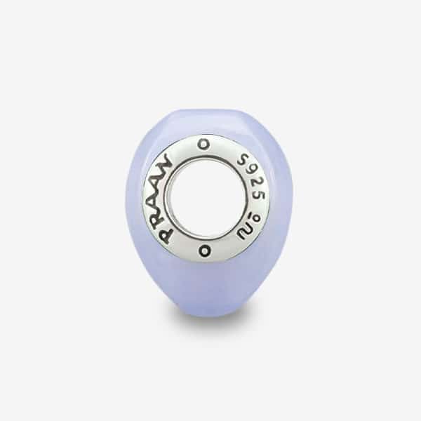 Praan Blue Lace Agate Heart Charm blue natural-stone Bead by The Alternative Bead. Your official Praan Retailer from Germany
