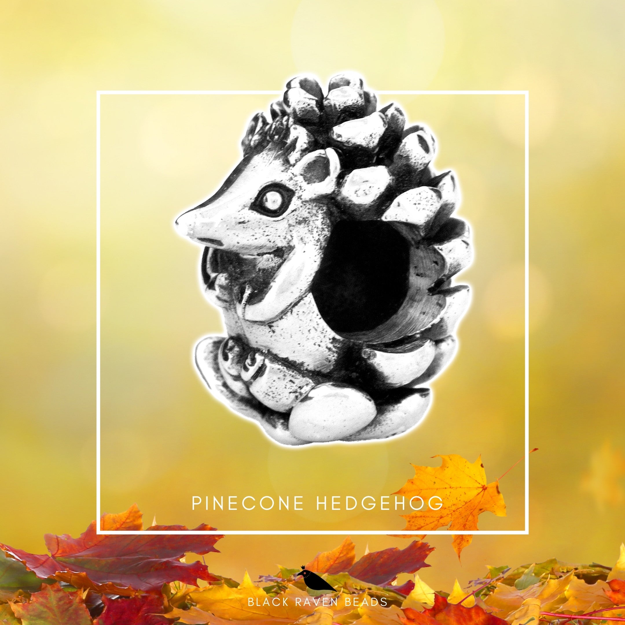Black Raven Beads Pinecone Hedgehog silver sterling-silver Charm by The Alternative Bead. Your official Black Raven Beads Retailer from Germany