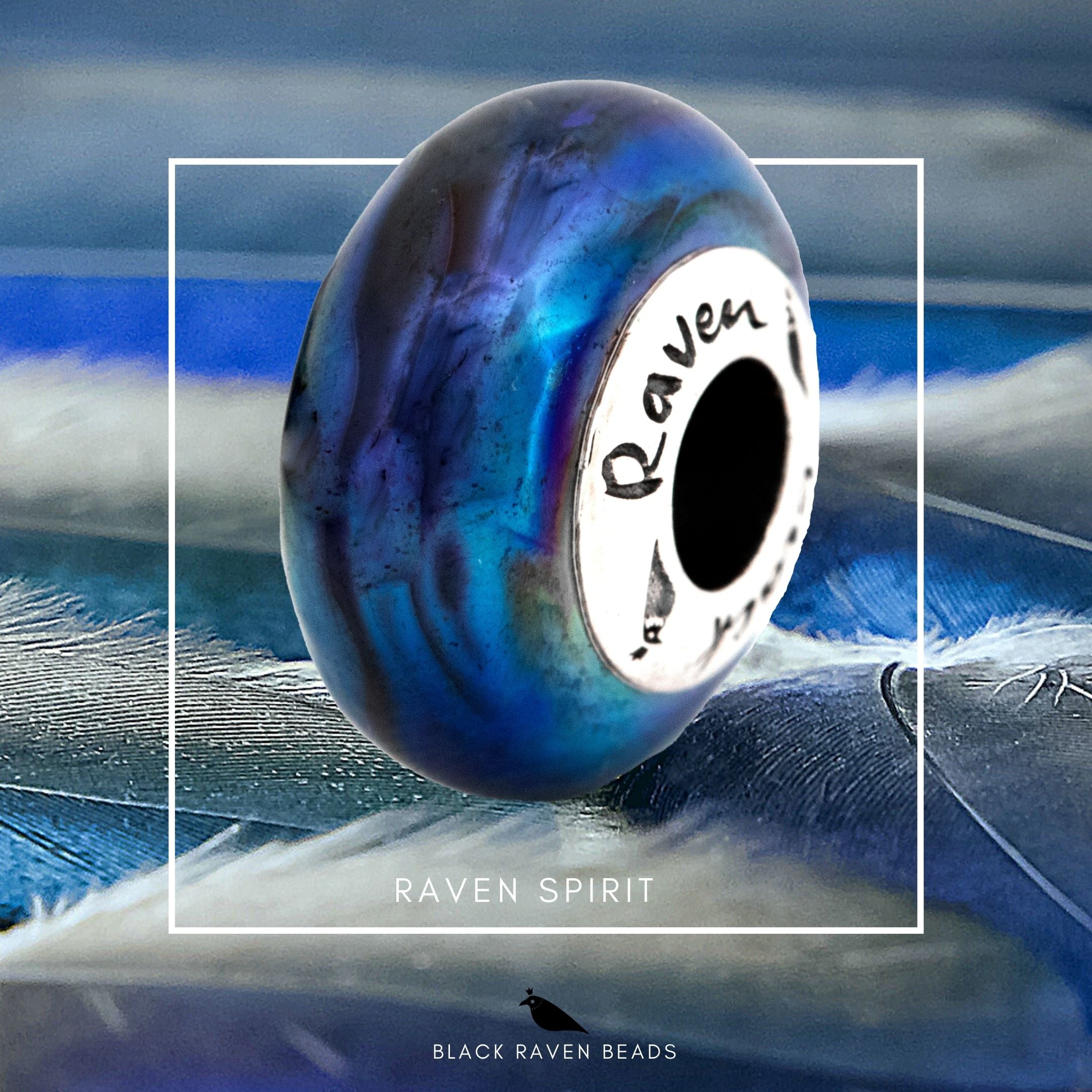 Black Raven Beads Raven Spirit blue glass Charm by The Alternative Bead. Your official Black Raven Beads Retailer from Germany